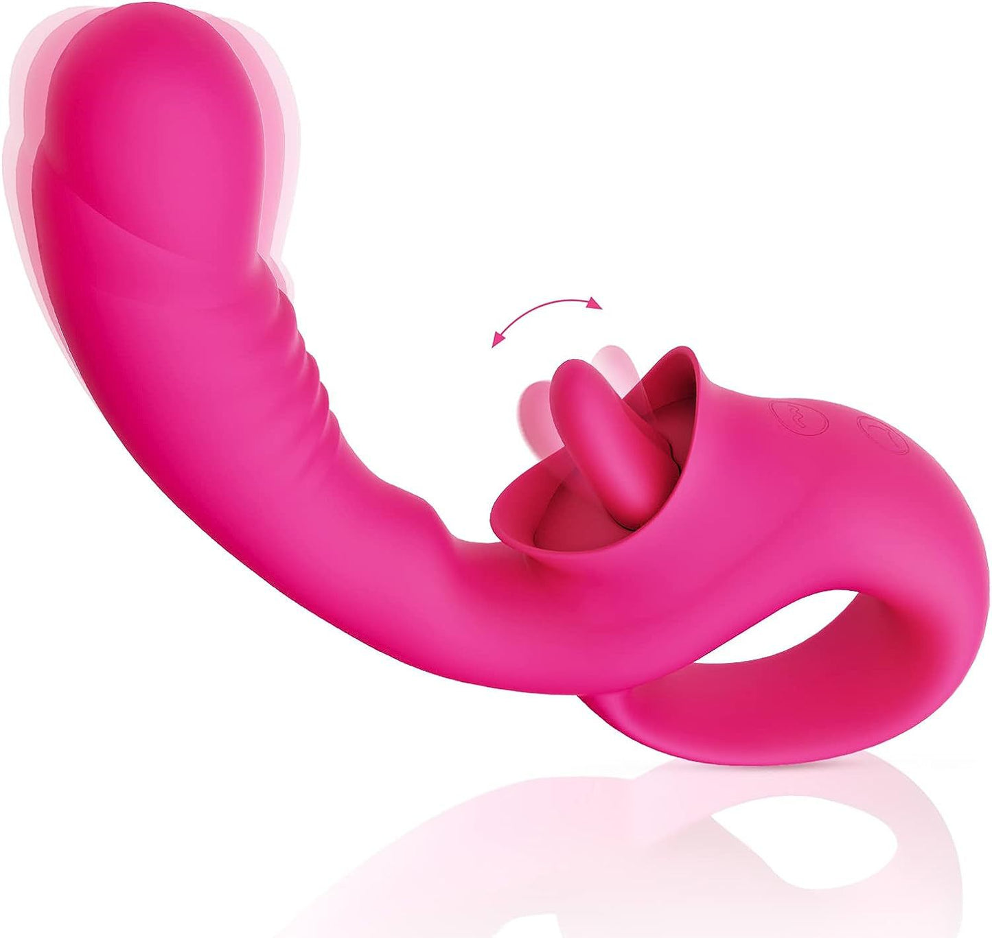 Clitoris Tongue Licking Vibrating Dildo - Pink - image 7