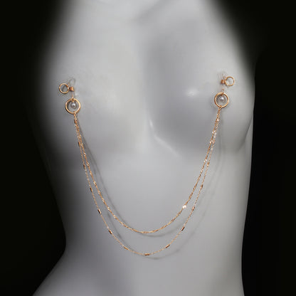 Pearl Hoop Pendant Metal Nipple Chain - image 3