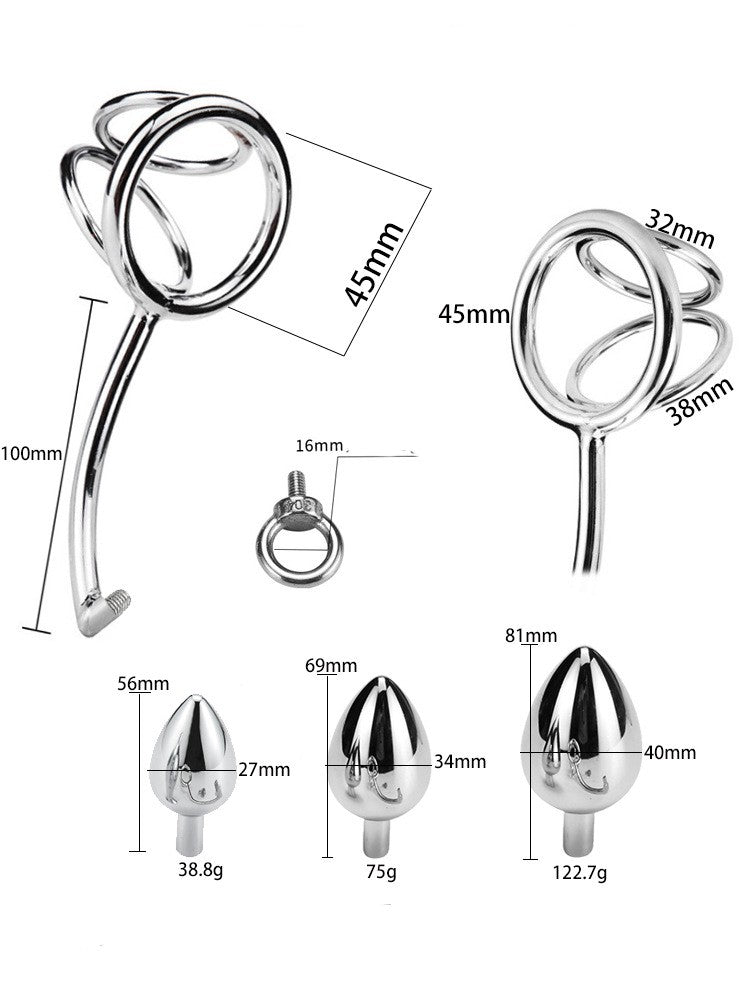 Penis Ring + Butt Plugs Set - A - 45mm Ring + 3 Butt Plugs - image 6