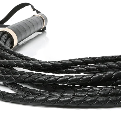 8-Tail Vegan Leather Whip with Red Heart Tips - image 1