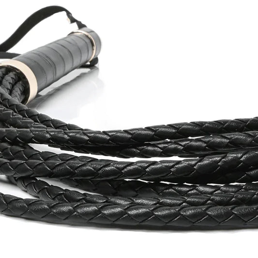 8-Tail Vegan Leather Whip with Red Heart Tips - image 1