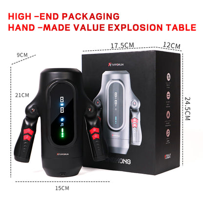 Male Masturbators Automatic Telescopic Vibrator - Black - image 3