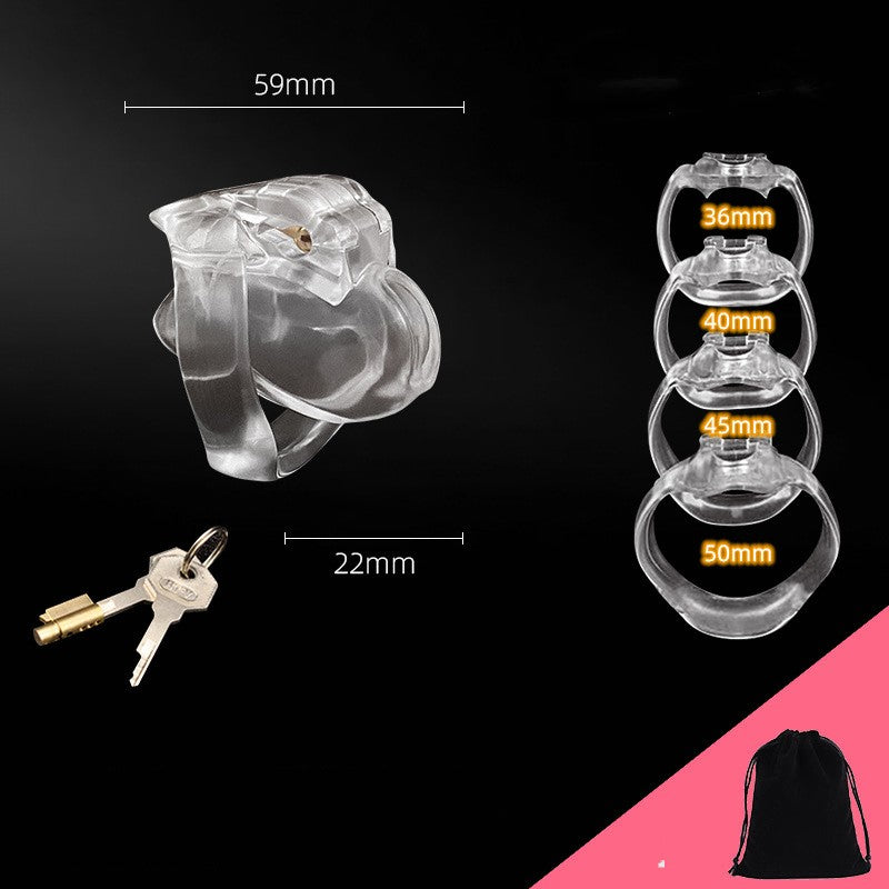 Transparent Chastity Cage Includes 4 Rings - Nub - image 0