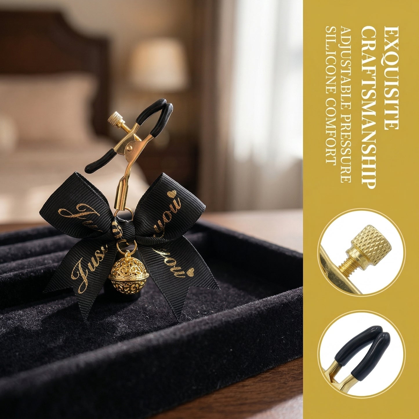 Metal Alligator Clamp Set with Bells & Bow Accents - image 10