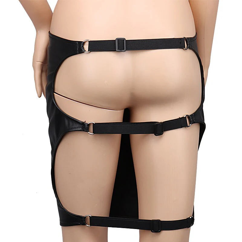 Bdsm Show Hips Skirt Leather Pants - image 0