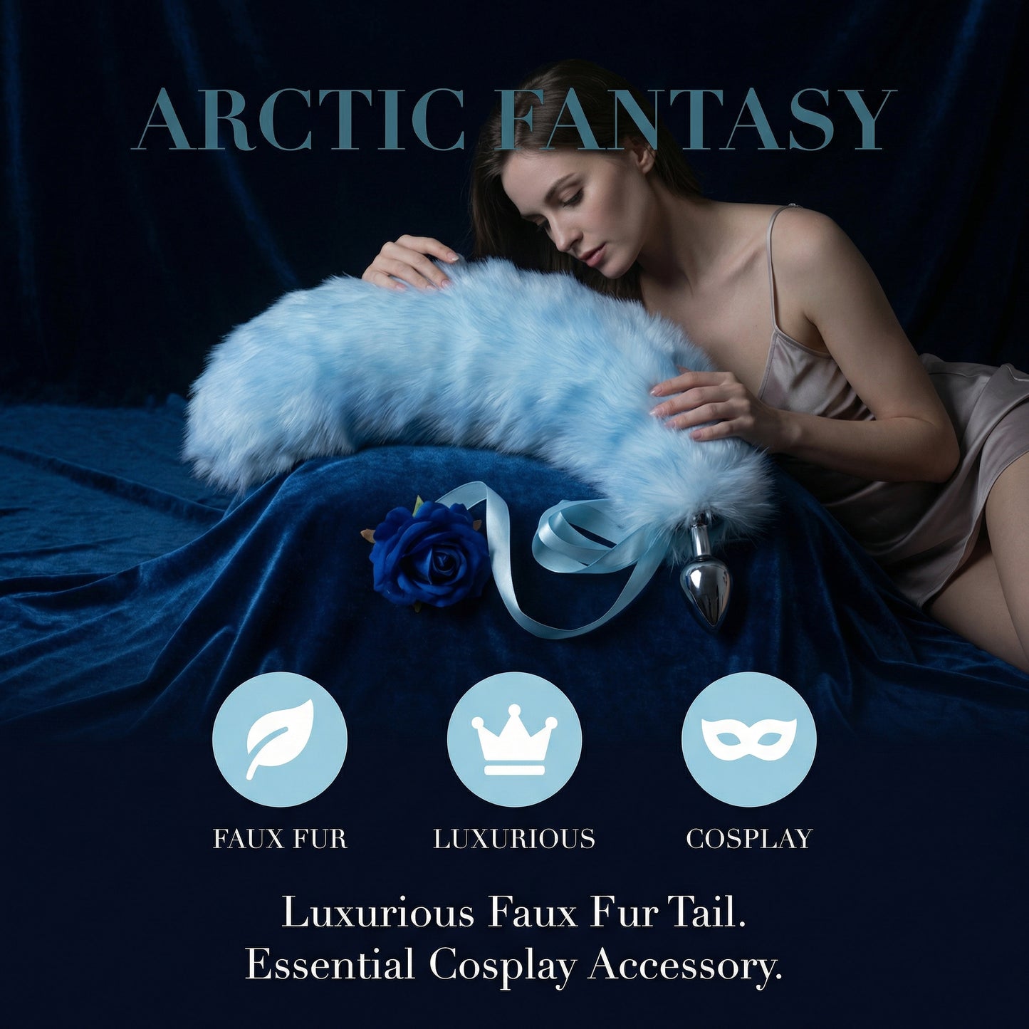 15.4'' Ice Blue Fox Tail Plug Set - image 4