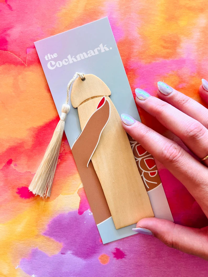 Wood Cockmark Penis Bookmark - Light - image 0