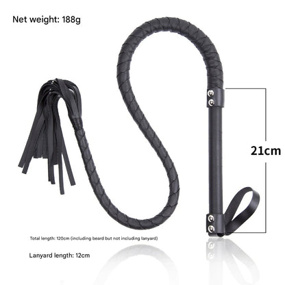 Horse Whip Braided PU Leather Whip Riding Crop and Whips - 120CM - image 1