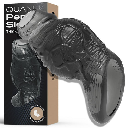 Punch-Style Studded Open-Head Penis Sleeve - Black - image 1