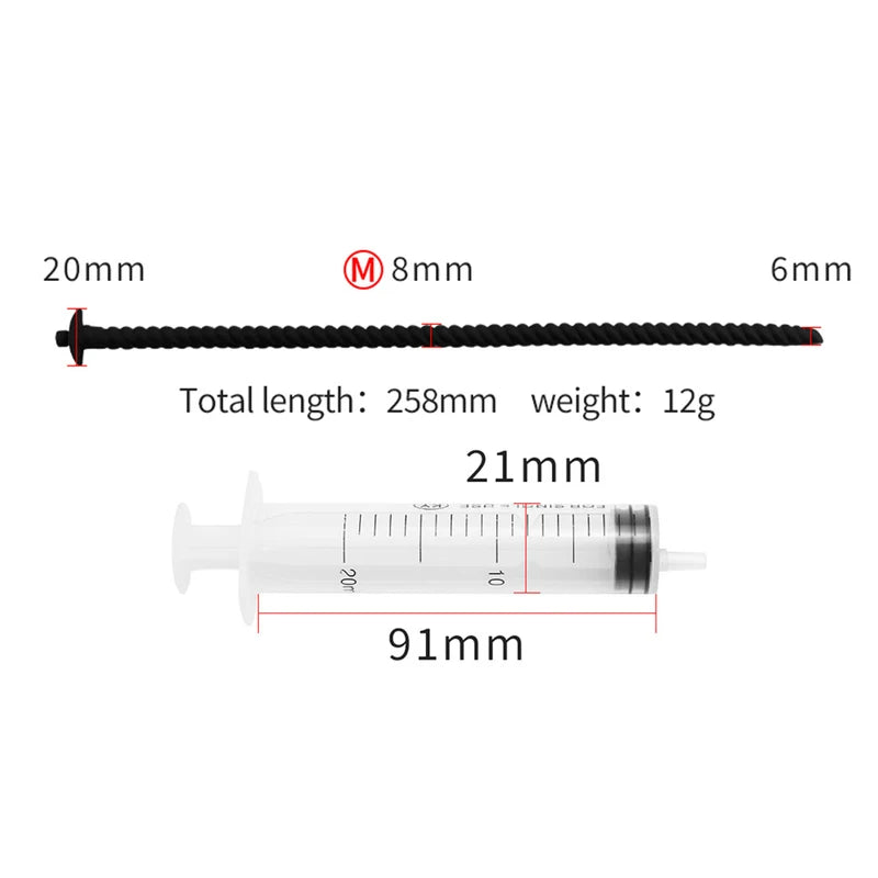 Male Spray/Washing With Syringe Urethral Plug Urethra Dil Sounding - 8mm sound + Syringe - image 7