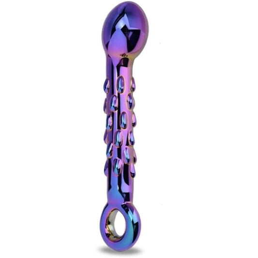 6.7'' Rainbow Glass G-spot Dildo - Purple - image 1