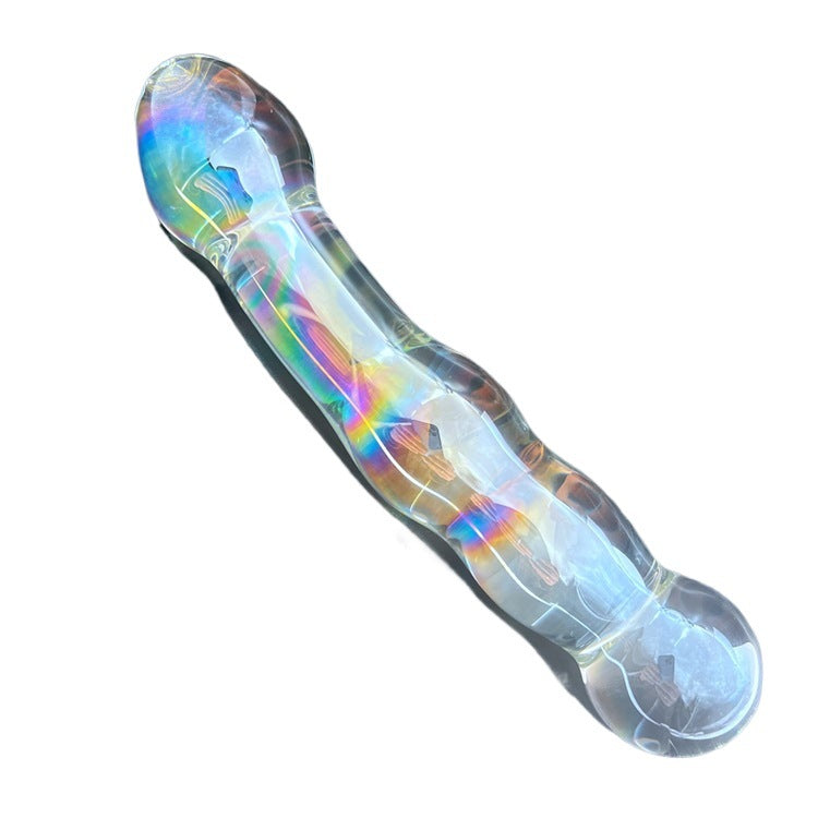 Colorful Glass Penis Masturbation Stick Sex Toy - image 2