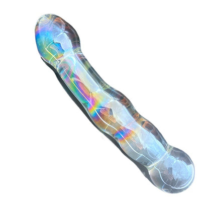 Colorful Glass Penis Masturbation Stick Sex Toy - image 2