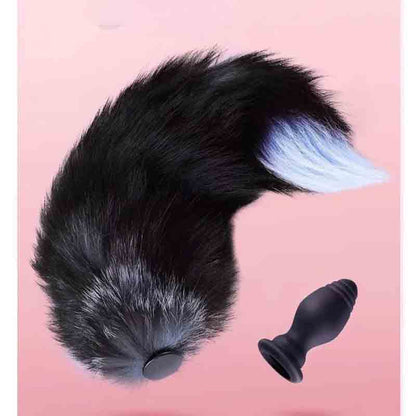 Thick Fox Tail Silicone Vibrator Butt Plug with Remote - image 2