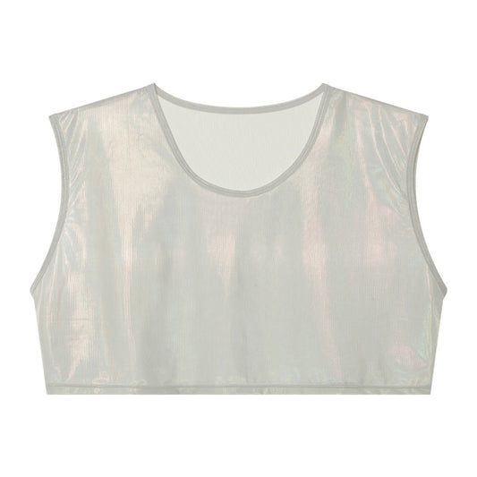 Faux Leather Cropped Tee - image 1