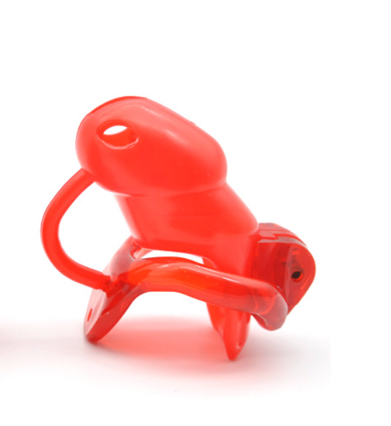 Chastity Cage with Inner Spikes - Red 55mm Ring - image 9