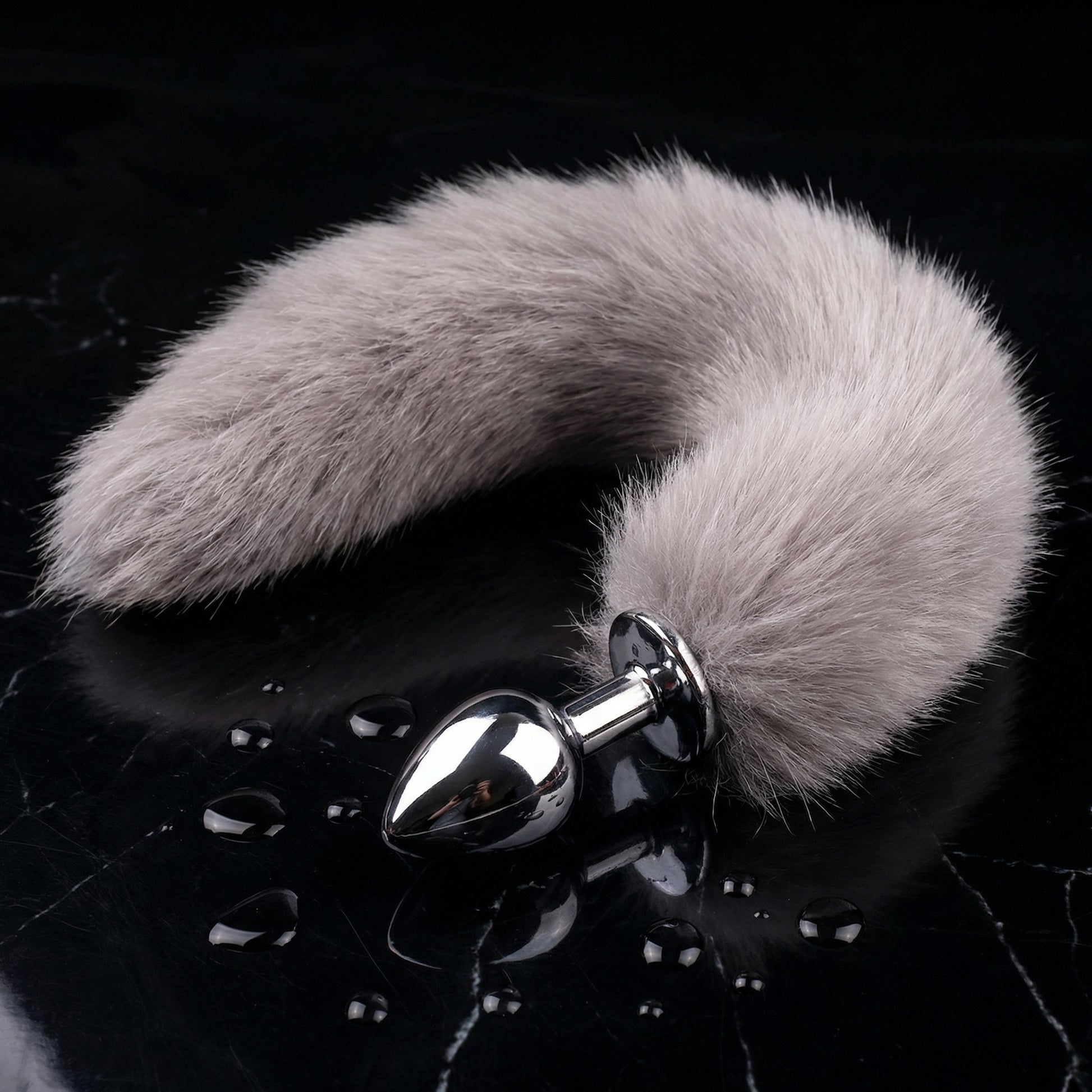 Gray Fox Tail Butt Plug • 18.1 Inch Tail - image 10
