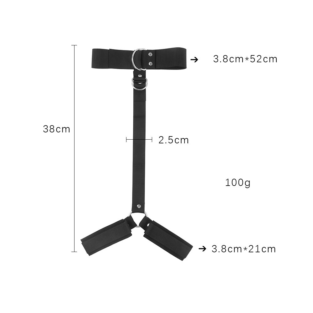 BDSM Handcuffs Wrist Restraints on the Back with Collar - image 1