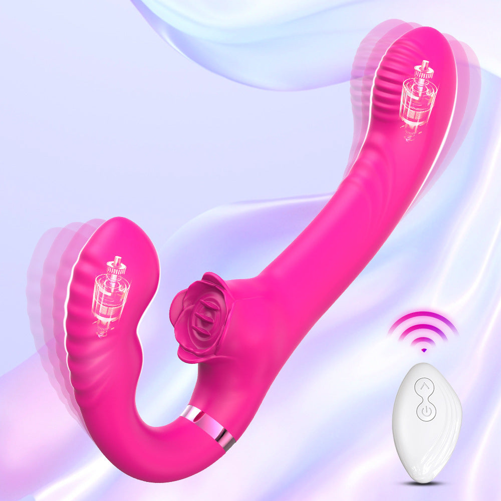 Remote Control G Spot Vibrator With Clit Licking - Pink - image 4