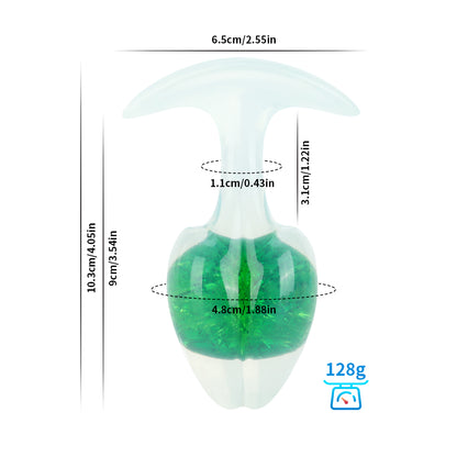 Crystal Vault Glass-Embedded Silicone Plug - Green - L - image 7