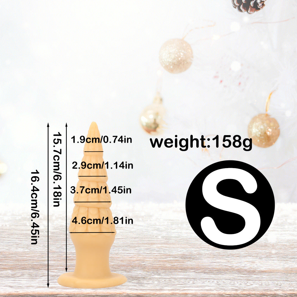 Christmas Tree Spiral Cone Suction Cup Anal Plug - Flesh Tone S - image 17