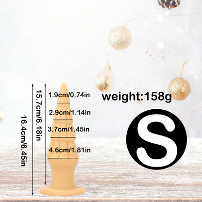 Christmas Tree Spiral Cone Suction Cup Anal Plug - Flesh Tone S - image 17