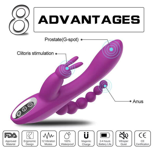 3 in 1 Rabbit Anal Dildo Vibrator 7 G spot Modes - image 1