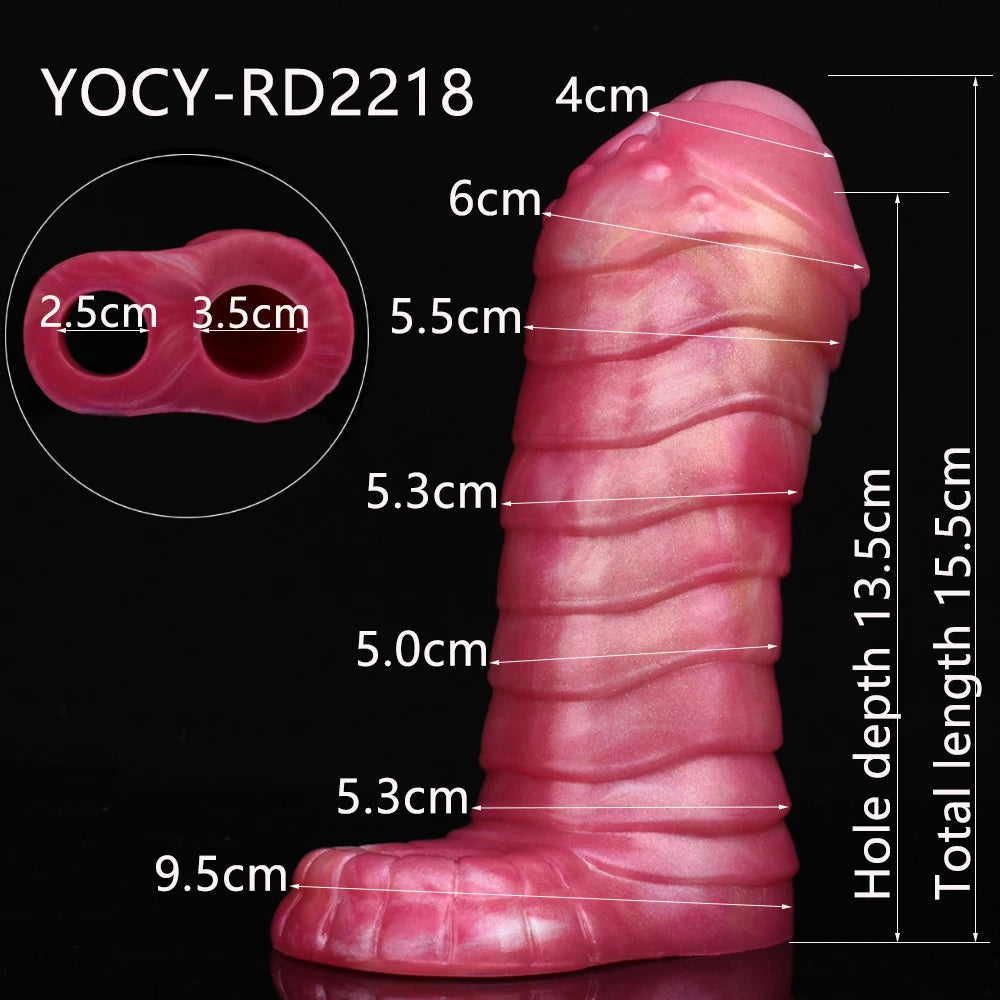 Silicone Large Penis Sleeve Fantasy Monster Sheath Cock Extender - image 2