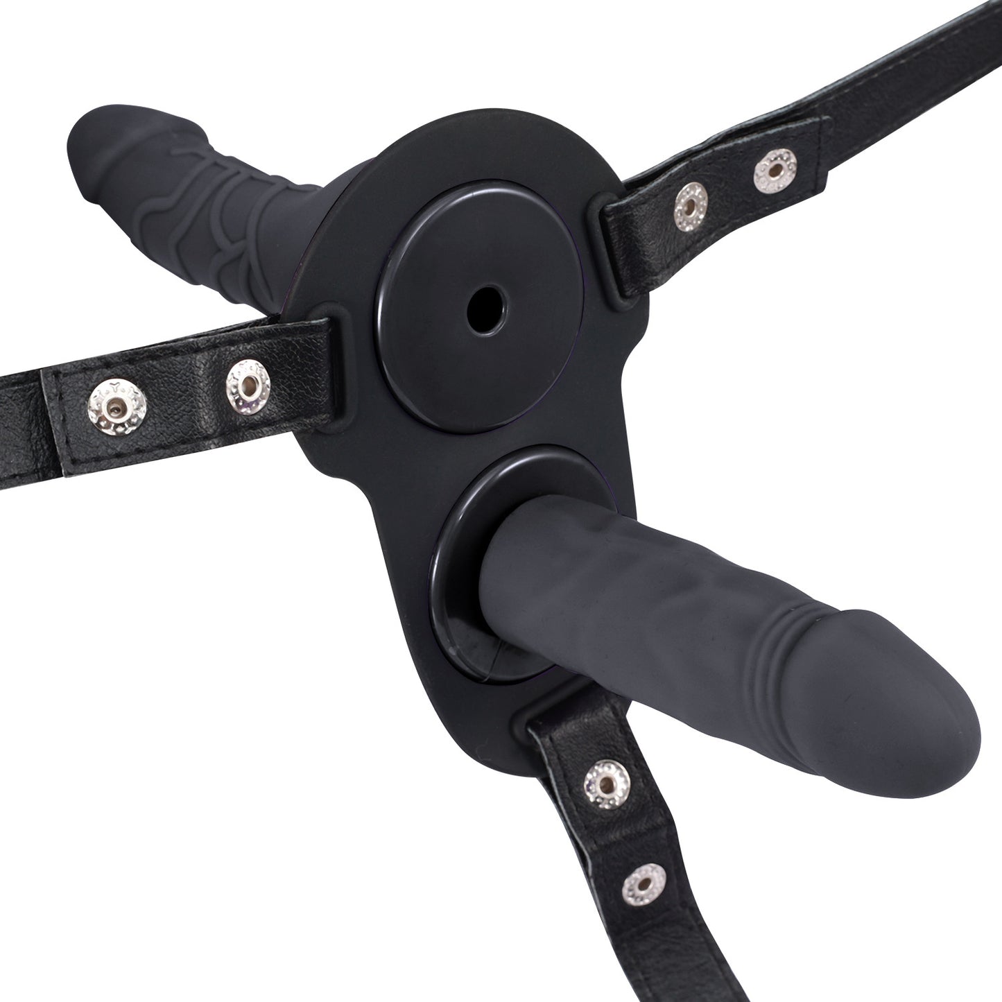 Detachable Silicone Strap-On Harness  Dildo - Black - image 7