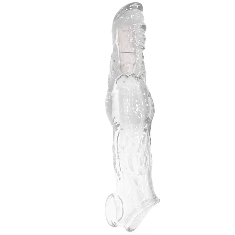 Penis Sleeve Extensions with Vibration - Clear - image 4