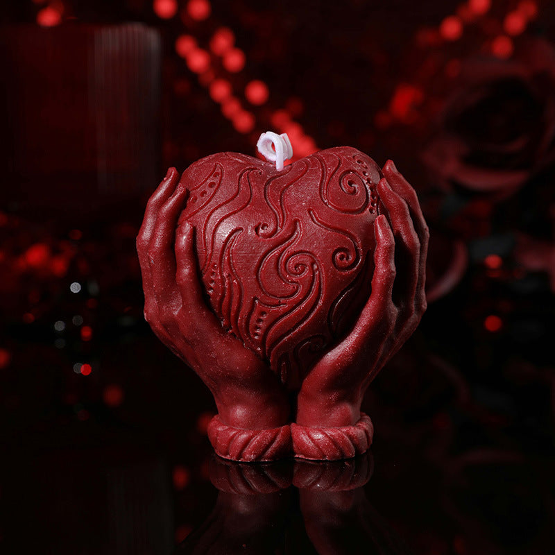 Hands Holding Heart Sensual Candle – Low-Temperature - image 0