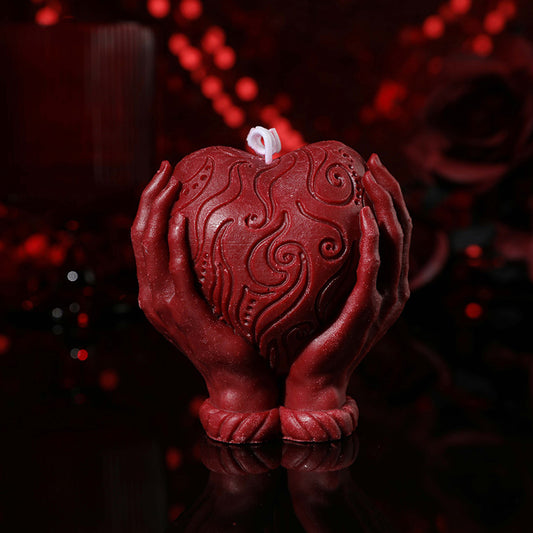 Hands Holding Heart Sensual Candle – Low-Temperature - image 0