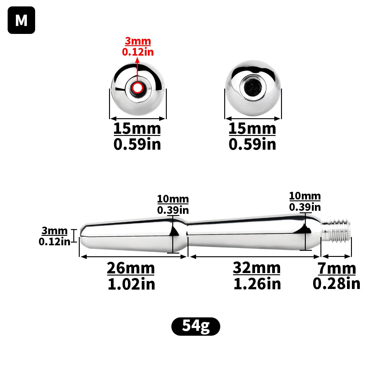 Precision Hollow Penis Plug - M - image 6