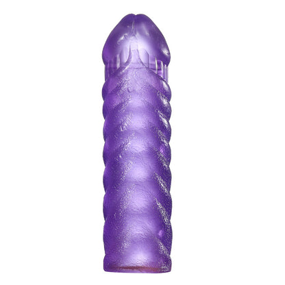 Reusable Silicon Condom Dotted Penis Sleeve For Men - Purple - image 3