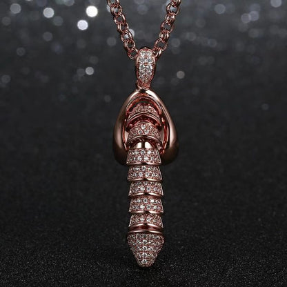 Moving Erectile Dick Necklace Penis Necklace - Rose Gold - image 2