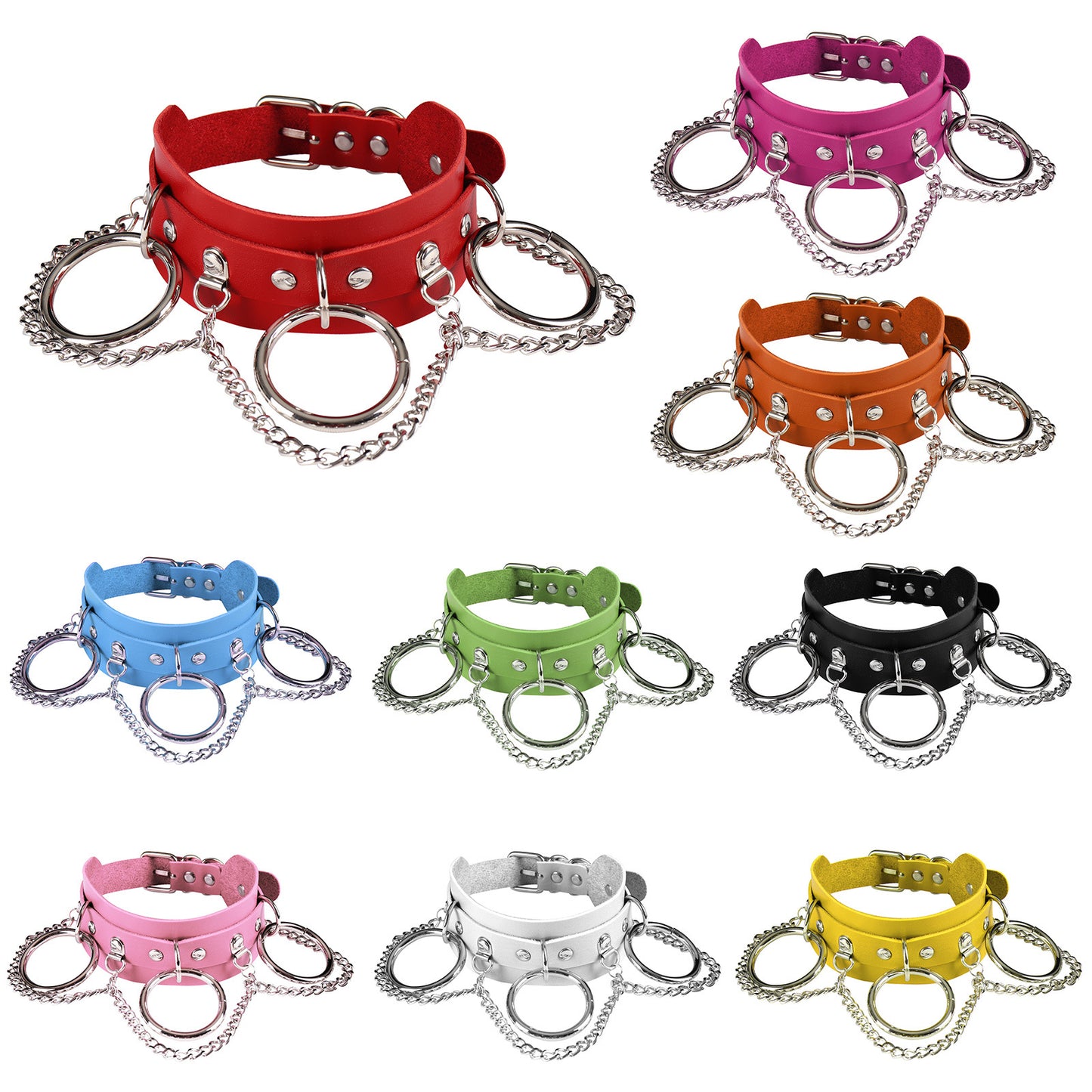 Unisex Punk PU Leather Choker Rock  - image 2