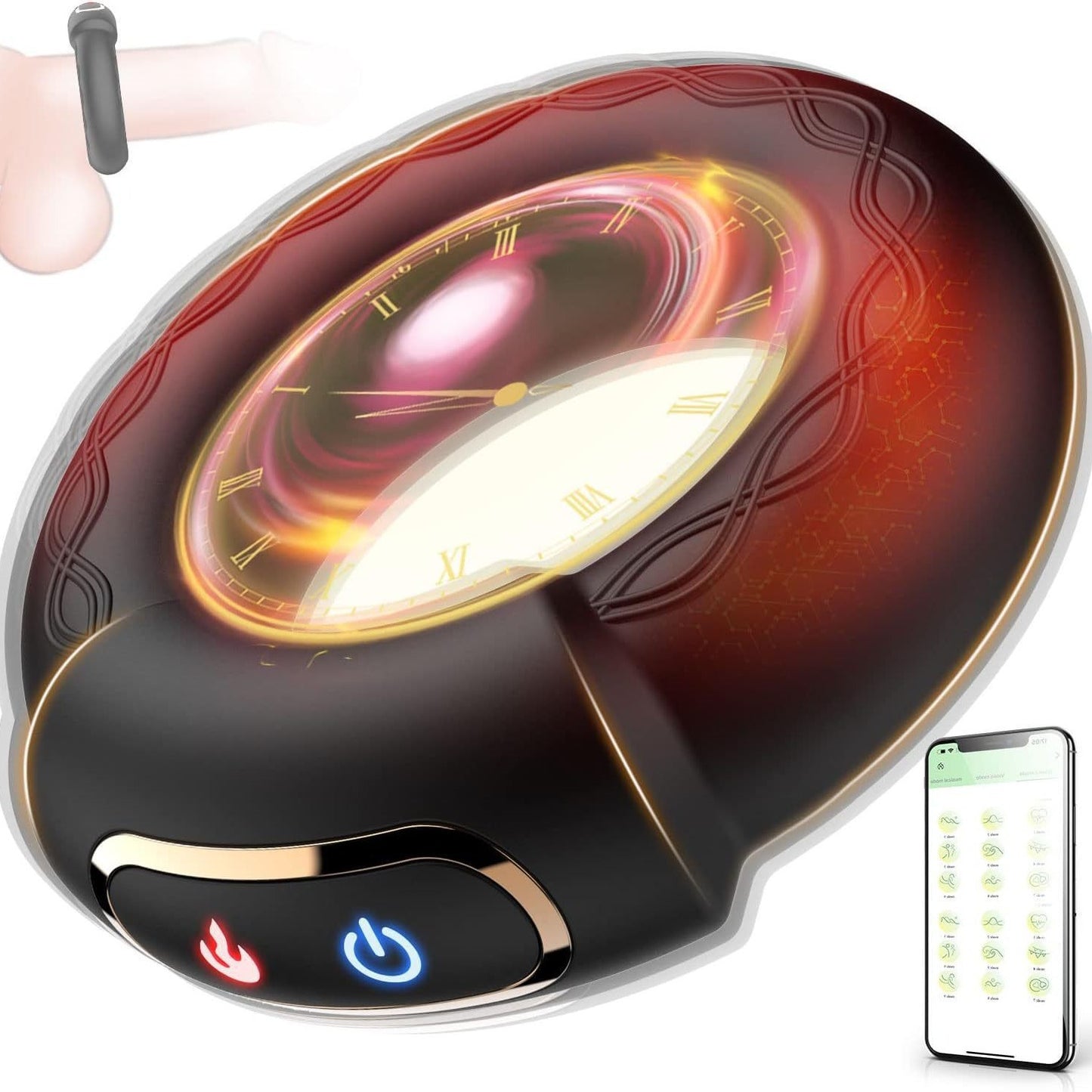 9 Vibration Modes Heating Penis Ring - 38mm - image 0