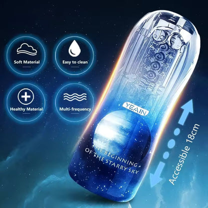 Male Masturbator Cup Soft Silicone Massager for Men Toys-Blue With Vibrations - image 17