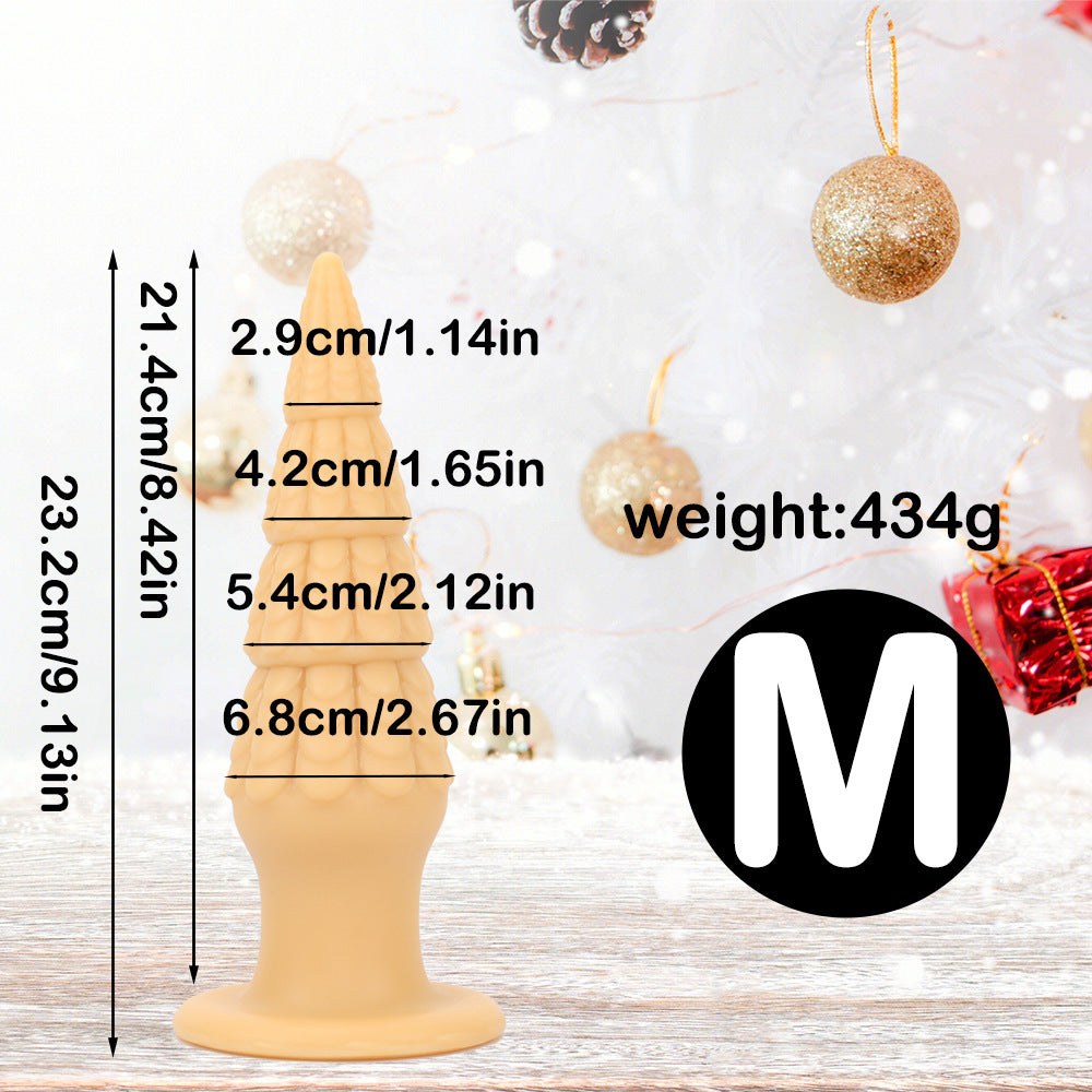 Christmas Tree Spiral Cone Suction Cup Anal Plug - Flesh Tone M - image 7