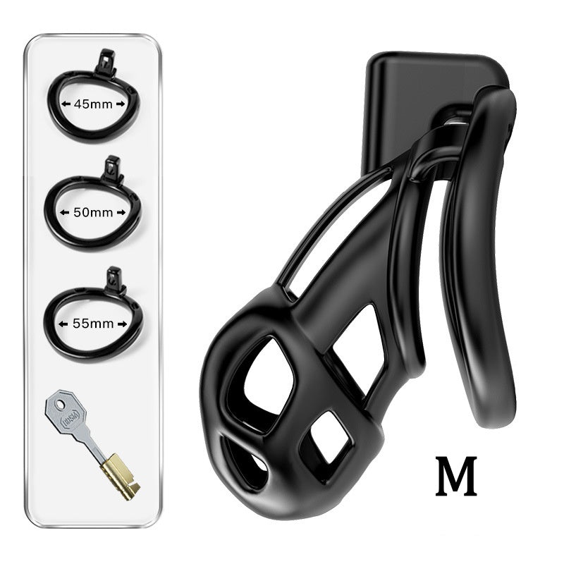 Black Slave Chastity Cage - Hollow - M - image 3