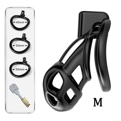 Black Slave Chastity Cage - Hollow - M - image 3