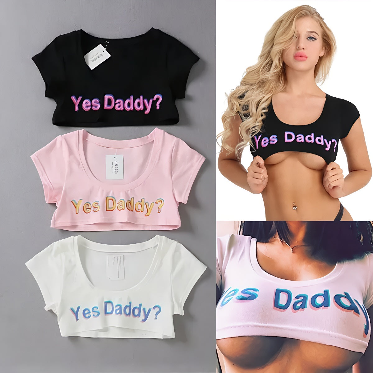 "Yes Daddy" Letter Print Fitness Crop Top - image 6