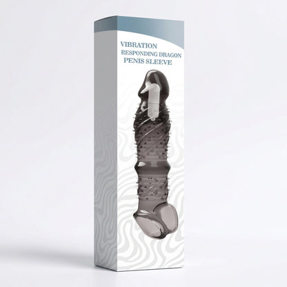Stretchy Vibrating Spike Sleeve - Transparent Black - image 2