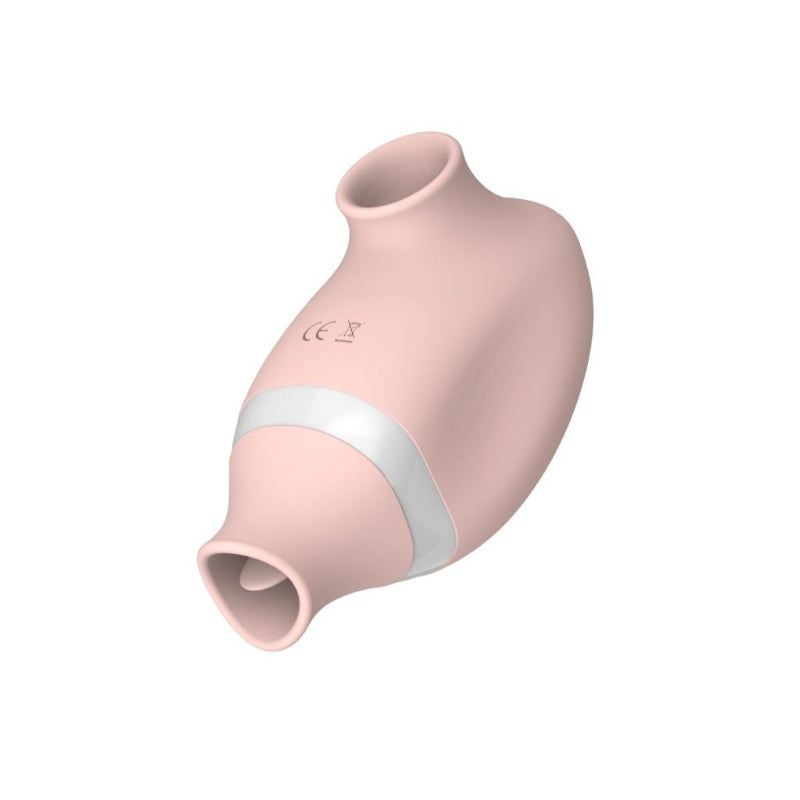 Dual Petite Pleaser  - Sucking & Flickering Stimulator - Light Pink & White - image 0