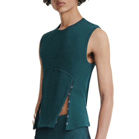 Skin Stretch Cutout Tank - Navy Blue - XXXL - image 0