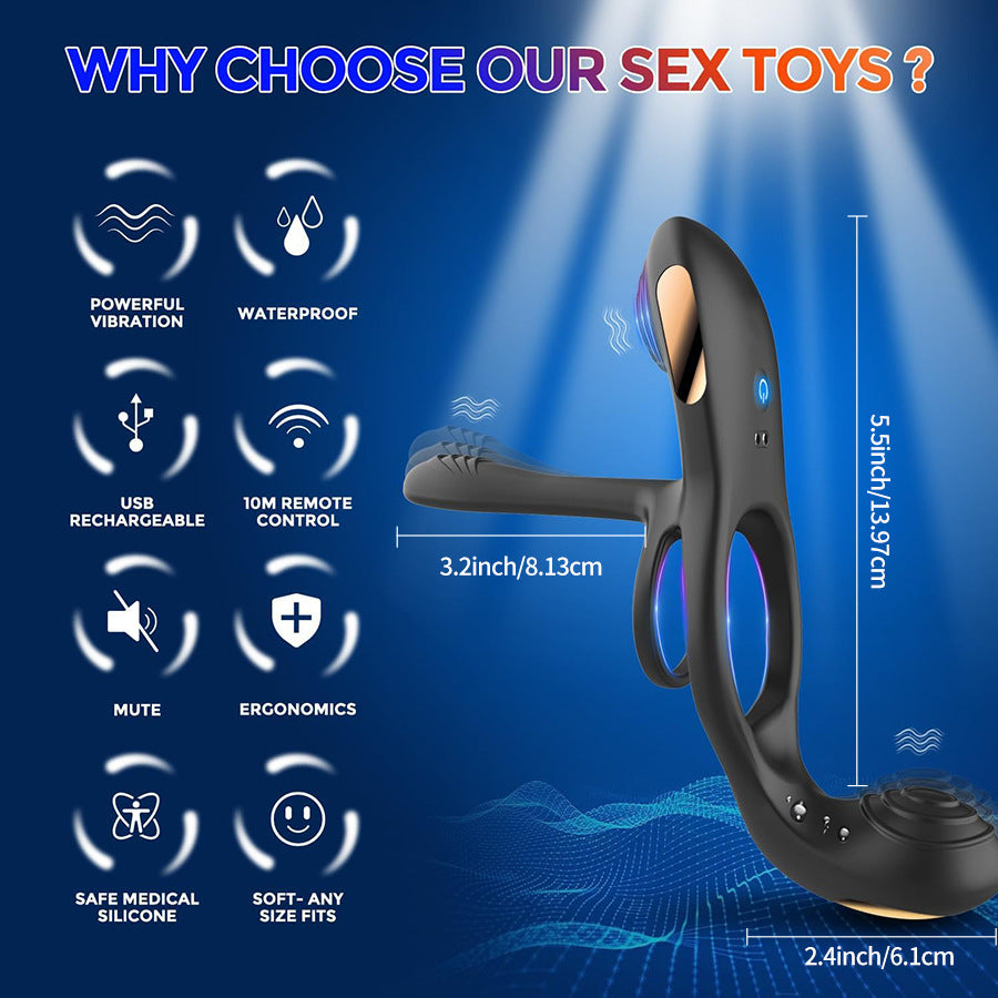 Vibrating Cock Ring with Clitoral Vibrator & Remote - image 2