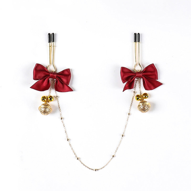 Coquettish Clamps & Plugs Set - Red Bow Round Nipple Clamps - image 10