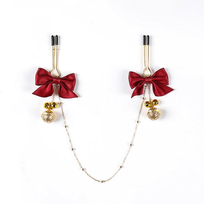 Coquettish Clamps & Plugs Set - Red Bow Round Nipple Clamps - image 10