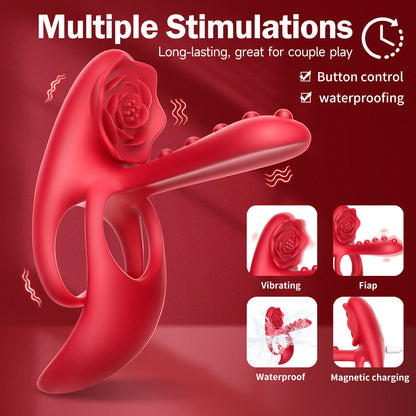 Rose Stimulation Sex Toys With Vibrating Cock Ring  10 Modes - image 4