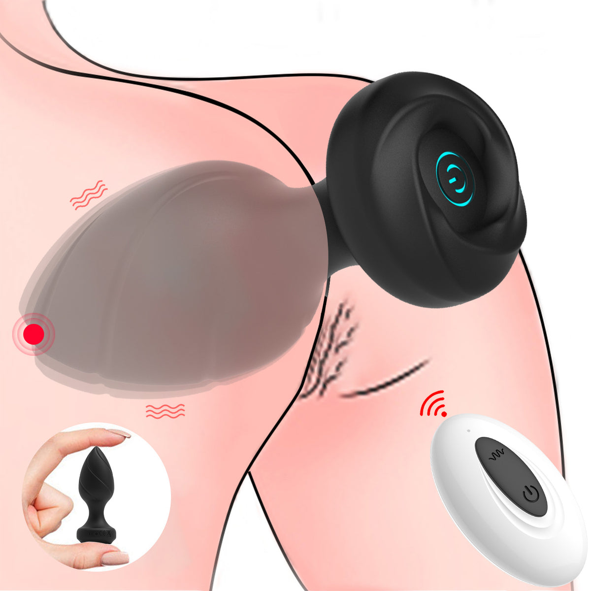 10-Speed Remote Threaded Anal Plug - image 3